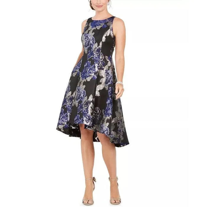Comfortable And Cold-proof Adrianna Papell Women's Printed Jacquard Dress Charcoal Size 4