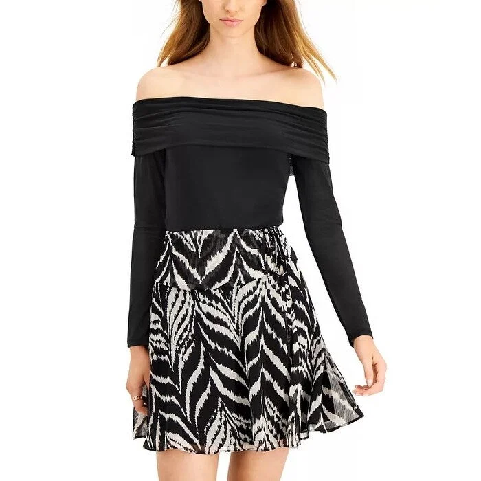 Elegant And Charming Bar III Women's Off-The-Shoulder Bodysuit Black Size Small