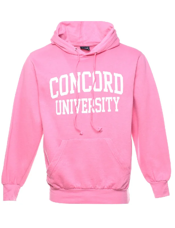 Moisture wicking Concord University Pink & White Printed Hoodie - M