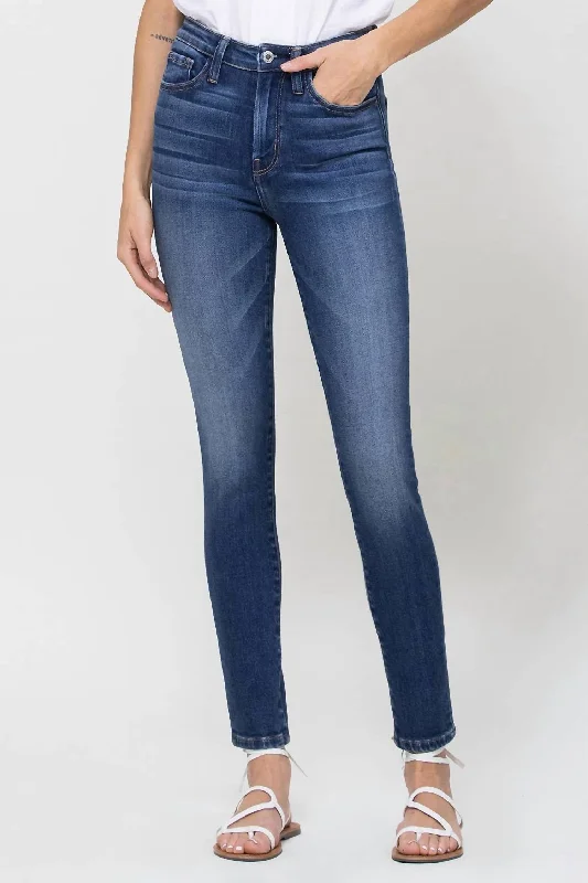 New Products High Rise Ankle Skinny Jeans In Blue
