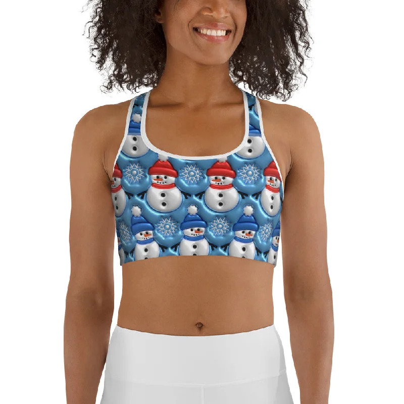 Casual And Comfortable Frosty The Snowman Sports Bra