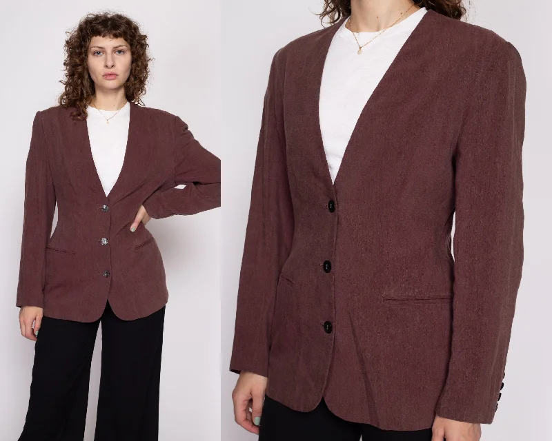 Practical Style 90s Banana Republic Plum Linen Blazer - Medium