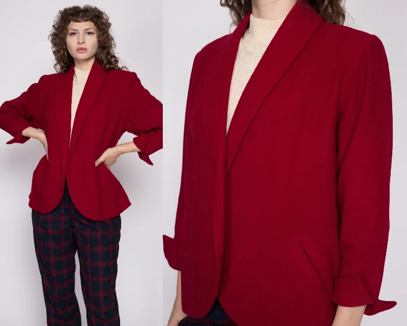Personalized Outfit Medium 1940s Red Wool Blazer Jacket