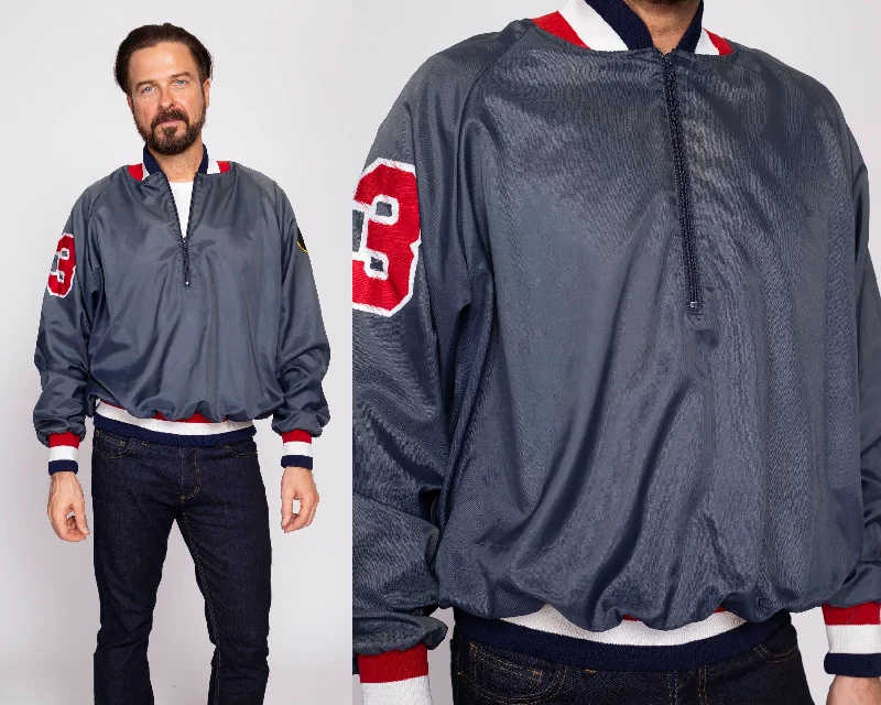 Comfortable Fashion 80s Athletic Pullover Windbreaker - Men's Large