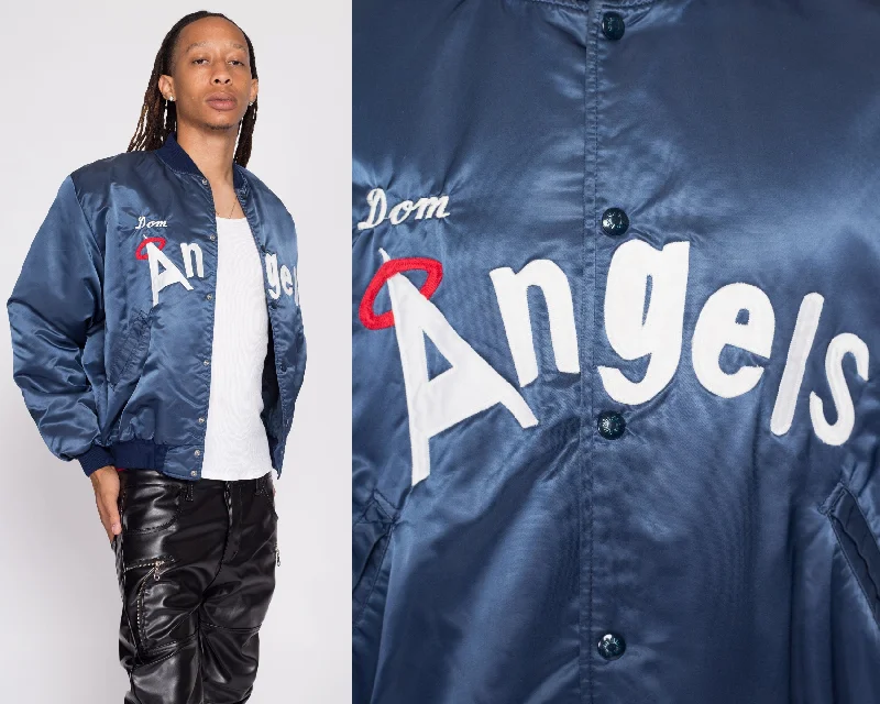 Goddess Style 80s Angels Baseball Team Satin Jacket - Men's Large