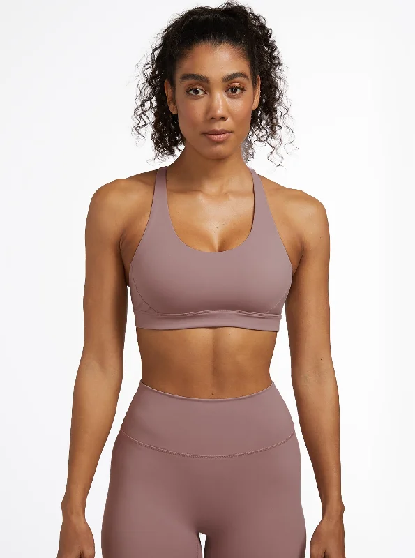 ALRN Mid Support Crossback Bra - Elderberry