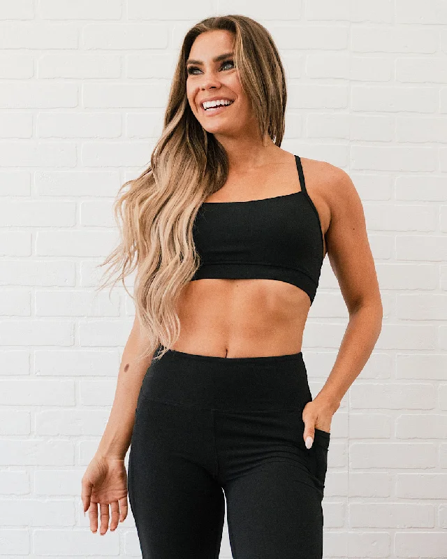 Elegant Temperament Rae Mode Y Back Sports Bra - Black