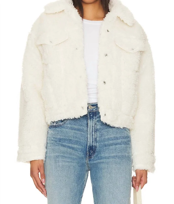 Baby Bubble Sherpa Jacket In Coconut Milk