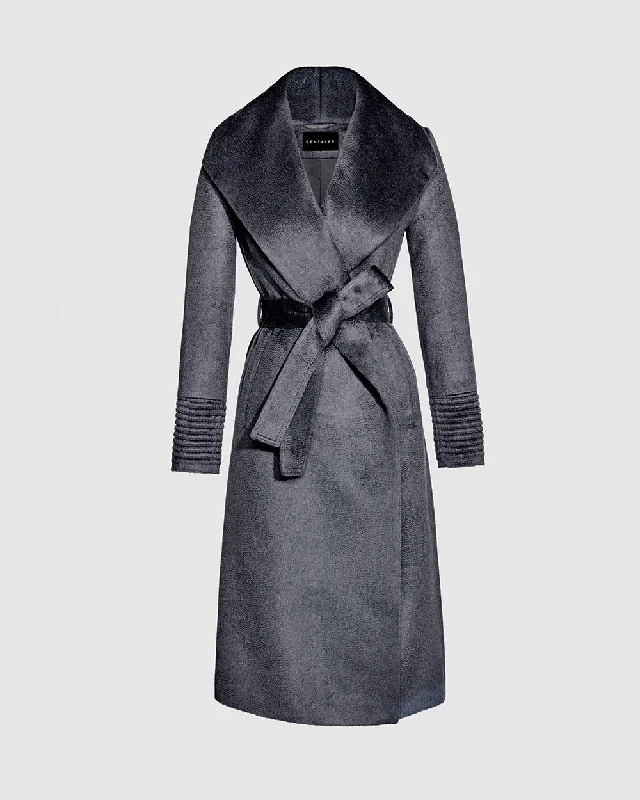 Suri Alpaca Long Shawl Collar Wrap Coat