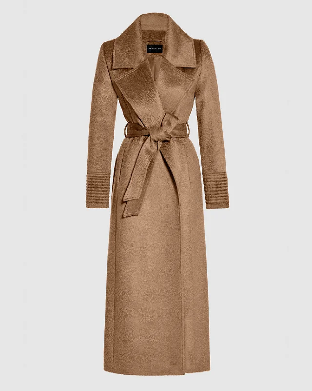 Suri Alpaca Maxi Notched Collar Wrap Coat