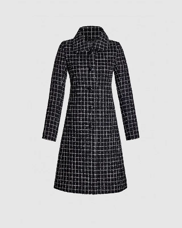 Tweed Suri Alpaca Empire Waist A-line Coat