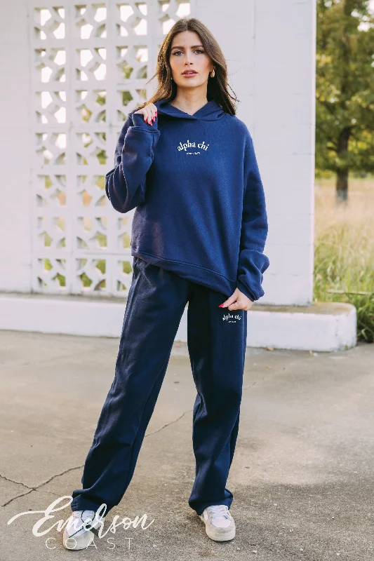 Alpha Chi Omega Navy Hoodie Set