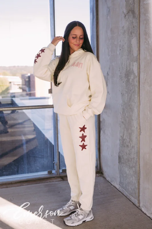 Alpha Delta Pi Off White Star Hoodie Set