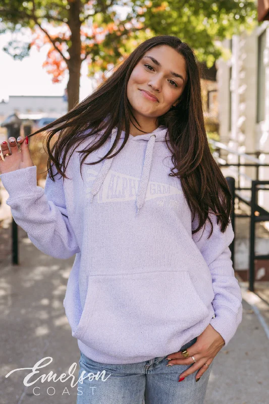 Alpha Gam Lavender Cozy Knit Hoodie