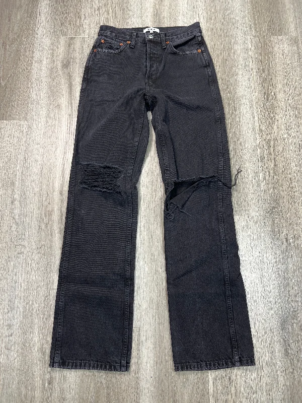 Jeans Straight By  RE/DONE  In Black Denim, Size: 0