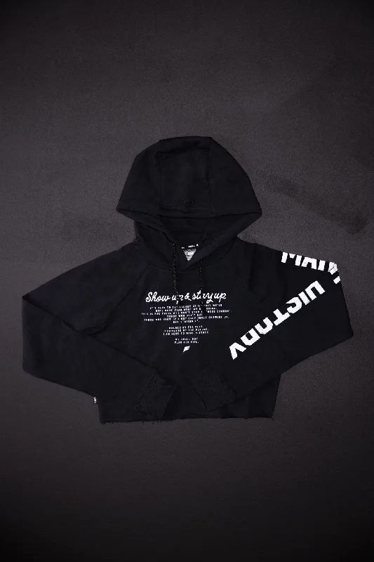 MAKE HISTORY CROP HOODIE - BLACK