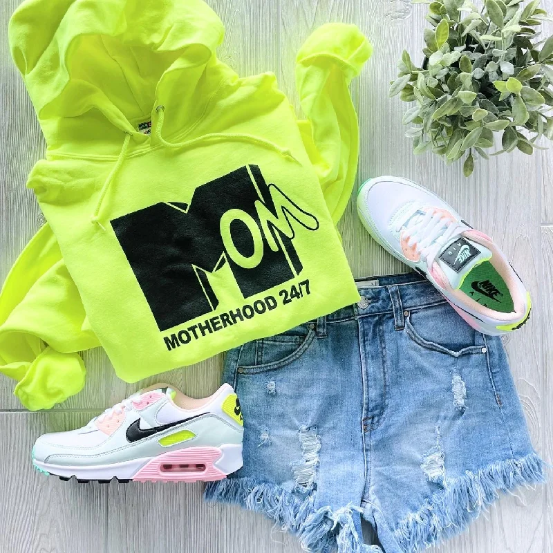 Mom 24/7 • Neon Hoodie