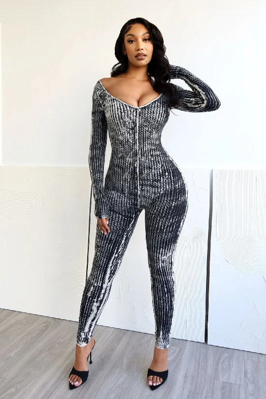 Skim Milk Ribbed Wide Neck Jumpsuit