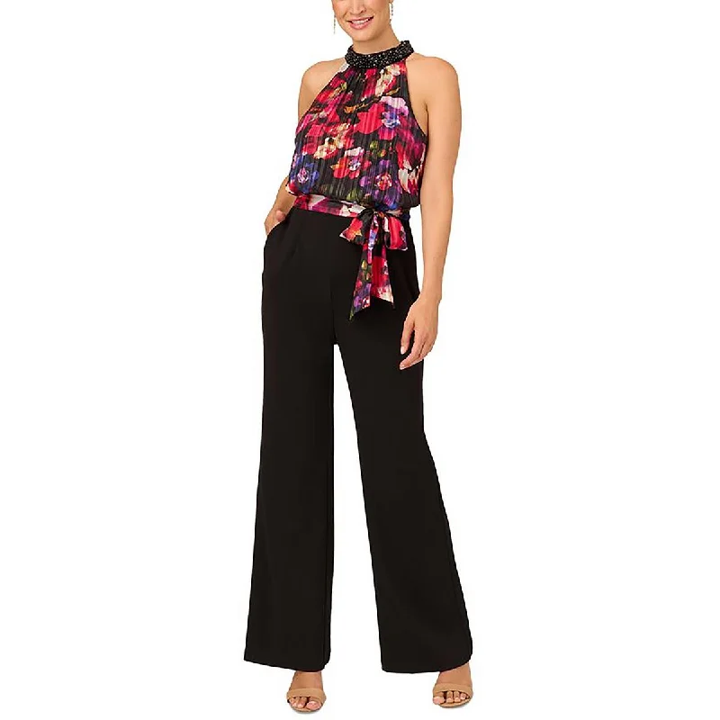 Womens Wide Leg Embellished Jumpsuit