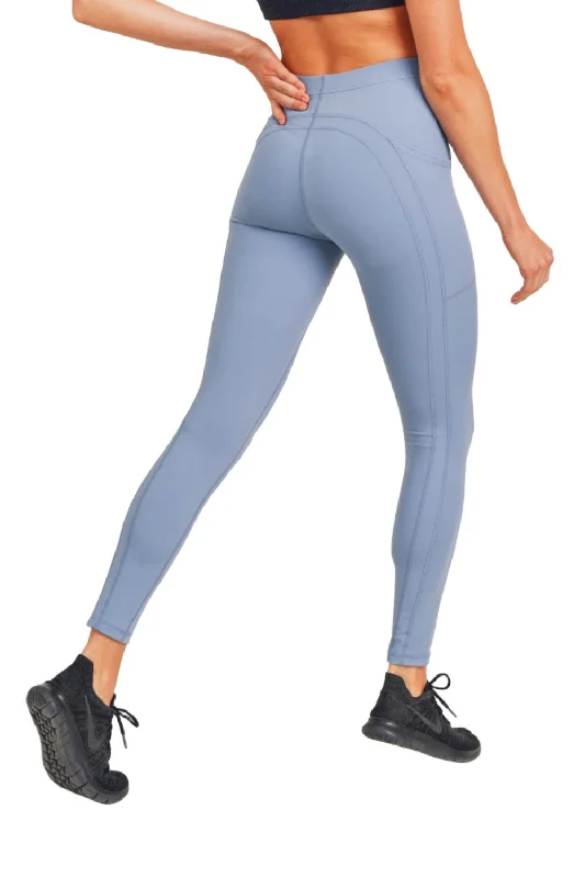 Mono B GREEN - No Front Seam Swoop Leggings APH8114