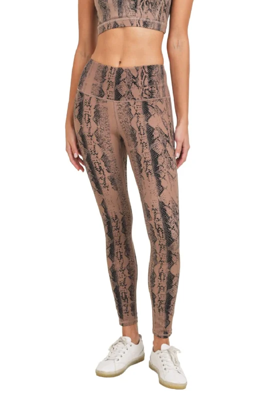 Dark Pink Serpentine Snake Print Highwaist Leggings APH3087 and Plus