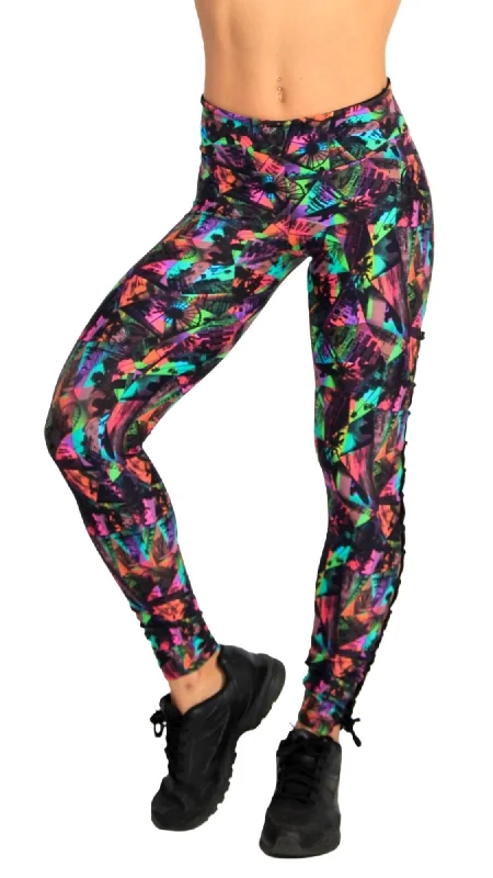 Equilibrium Activewear Printed Lace Up Legging L763 Santa Monica