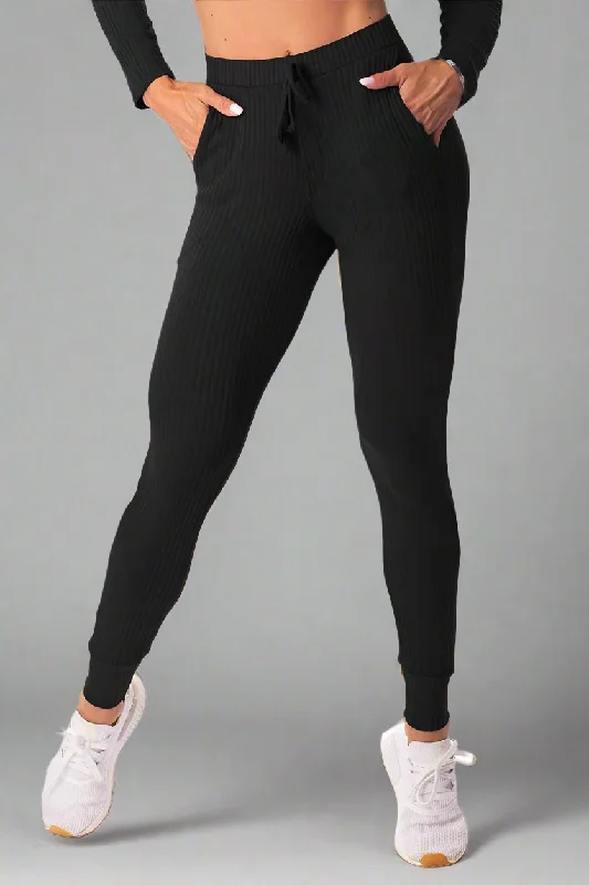 Let's Gym Ebony Ribbed Legging