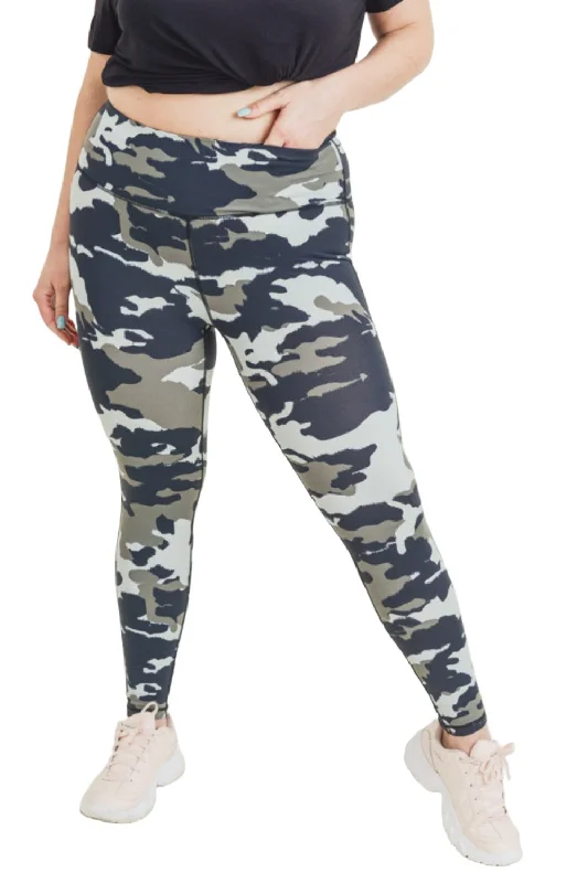 Mono B Jungle Camo High Waist Leggings APH2628 and Plus