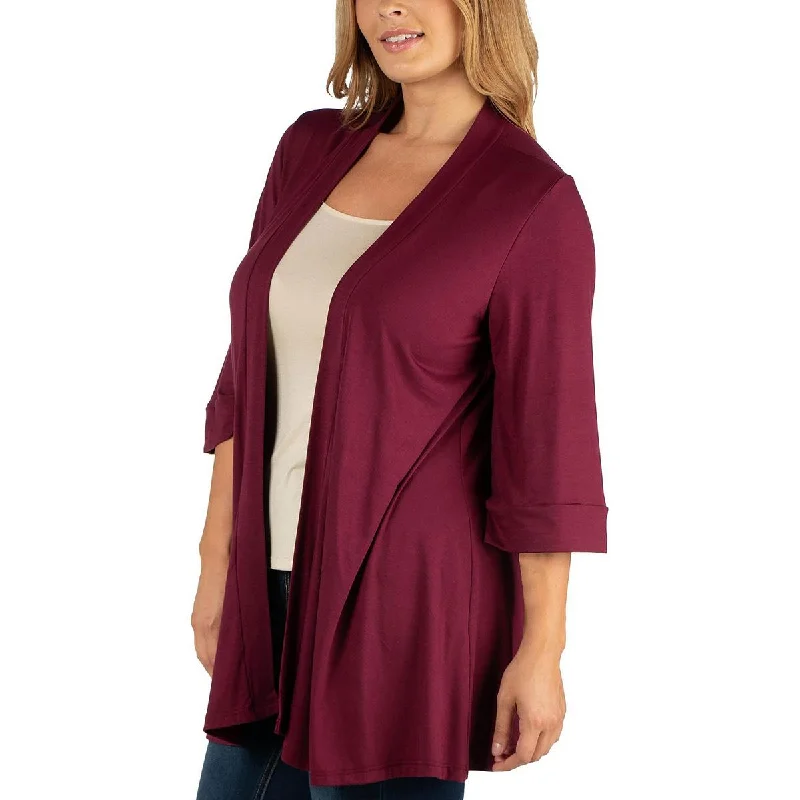 24seven Comfort Apparel Womens Plus Layering Open Front Open-Front Blazer