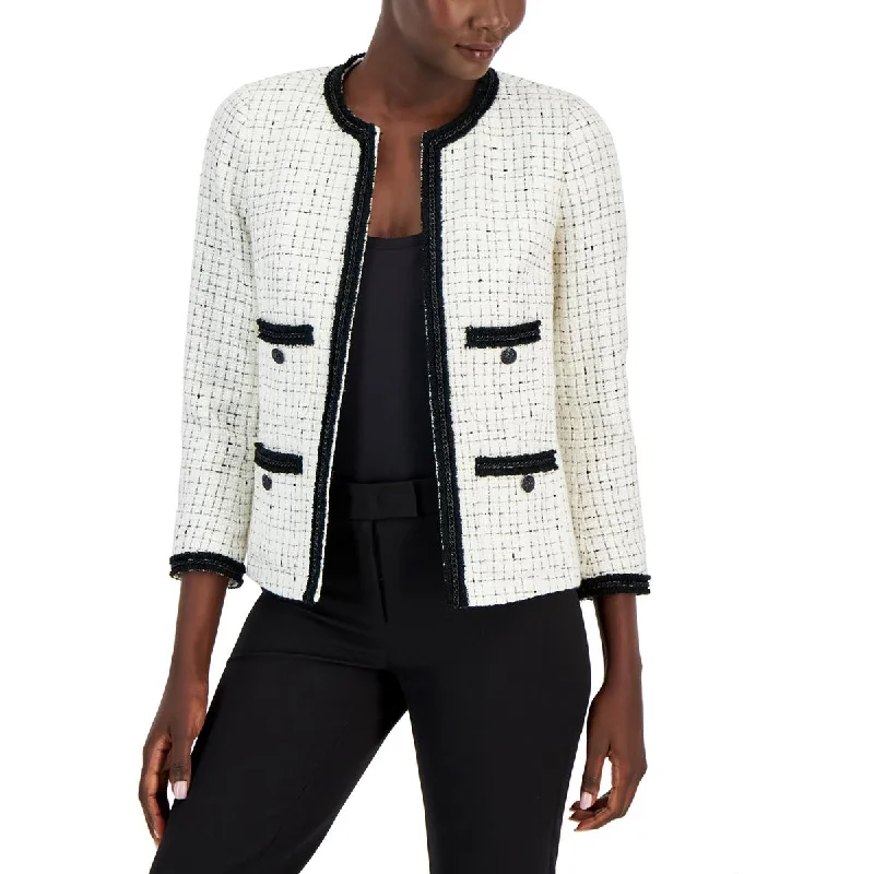 Anne Klein Womens   Wool-Blend Work Day Wear Collarless Blazer