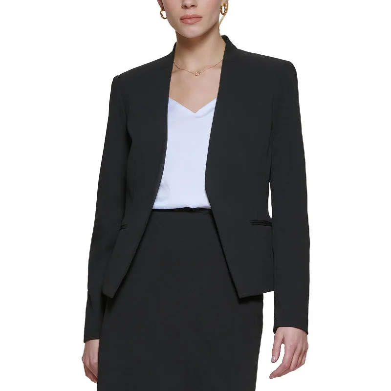 Calvin Klein Womens Asymmetric  Open-Front Blazer