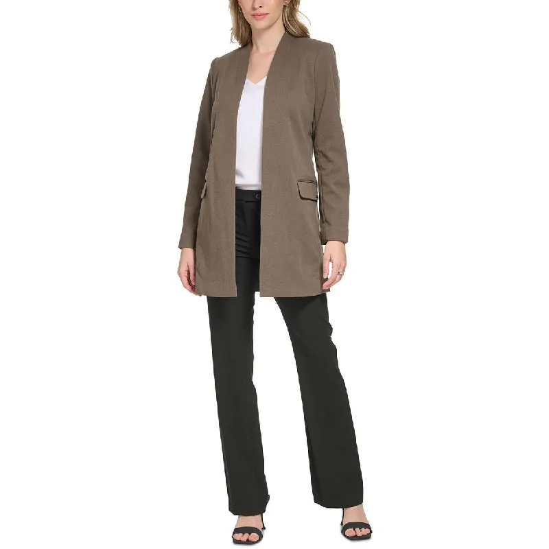 Calvin Klein Womens Collarless Suit Separate Open-Front Blazer