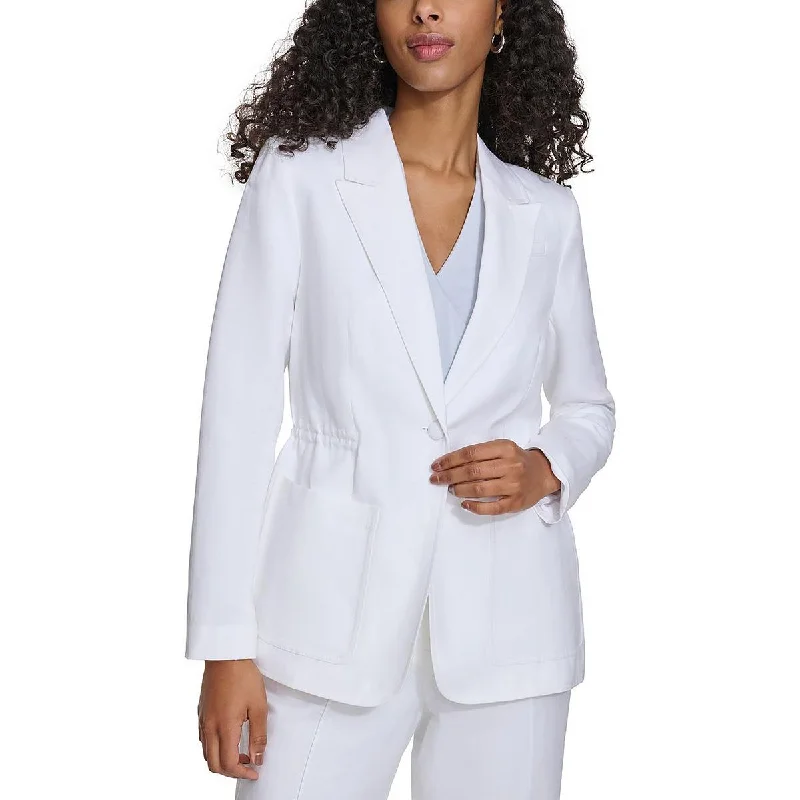 Calvin Klein Womens Linen Suit Separate One-Button Blazer