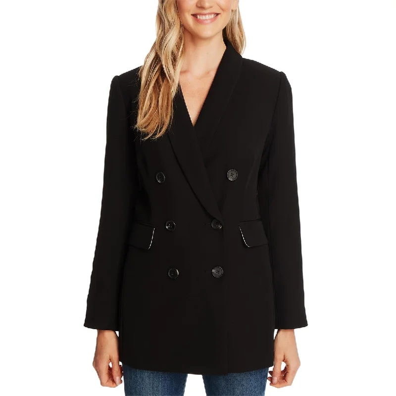 CeCe Womens Twill Business Double-Breasted Blazer