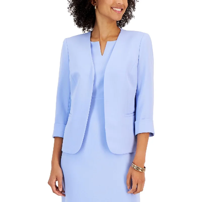 Kasper Womens   Collarless Suit Separate Open-Front Blazer