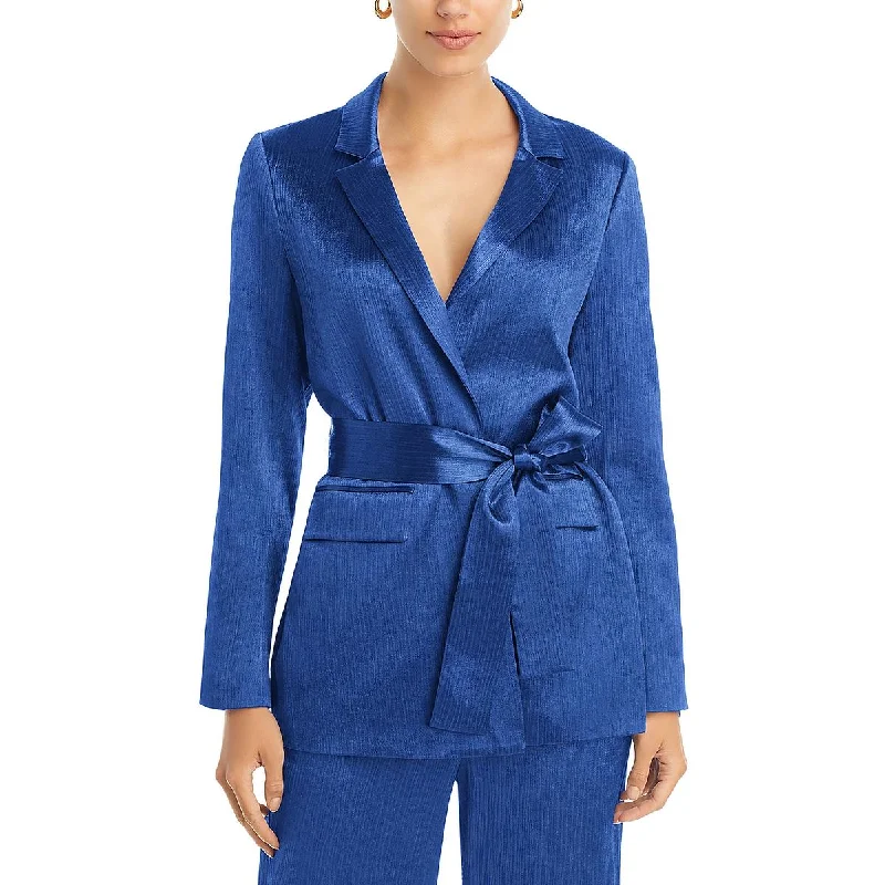 Kobi Halperin Womens Cassidy Satin Suit Separate Open-Front Blazer