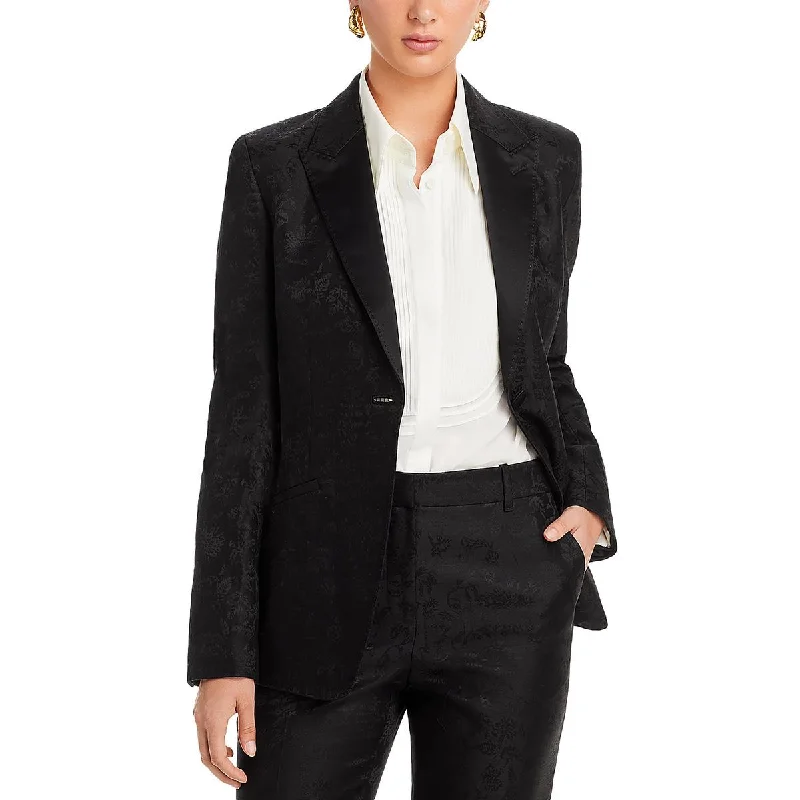 Lafayette 148 New York Womens Wool Suit Separate One-Button Blazer