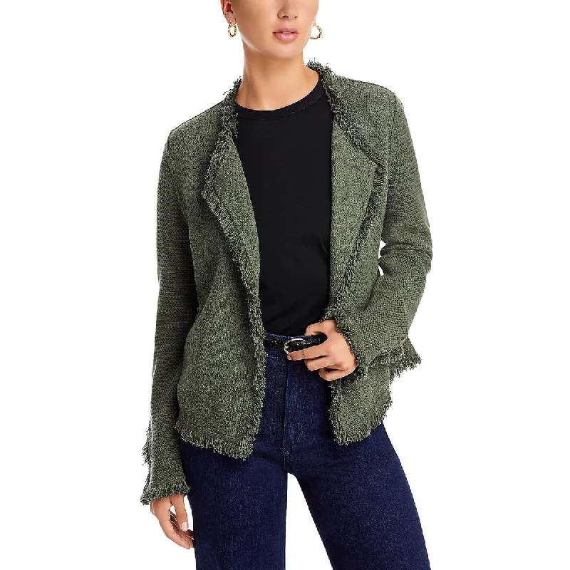 Nic + Zoe Womens Fringe Cardigan Open-Front Blazer