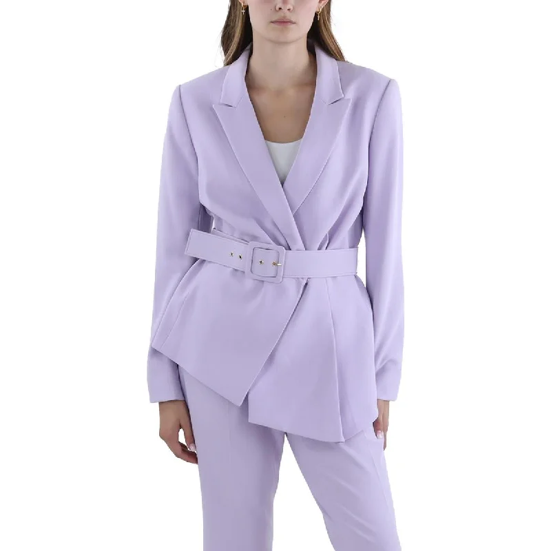 Tahari ASL Womens Pleated  One-Button Blazer